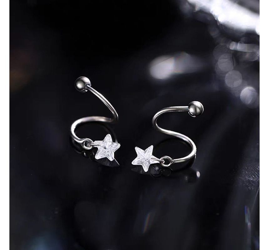 Star Spiral Drop Earring