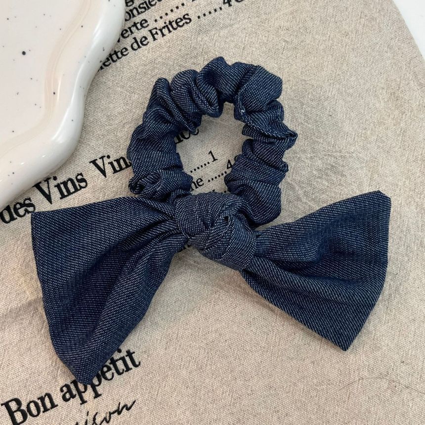 Bow Denim Scrunchie