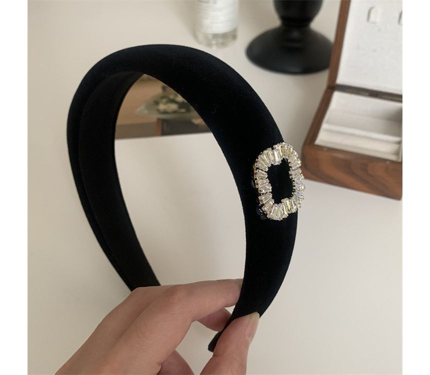 Rhinestone Velvet Headband / Hair Clamp