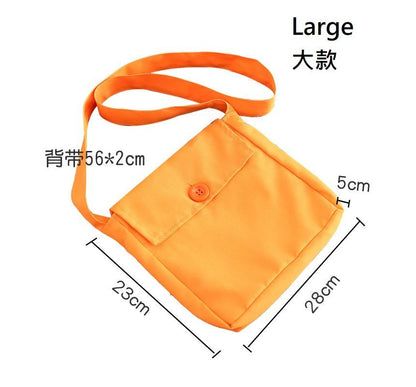 Buttoned Nylon Crossbody Plain Pouch