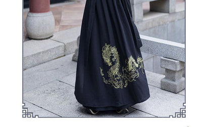 Couple Matching Embroidered Hanfu Jacket / Blouse / High Waist Maxi A