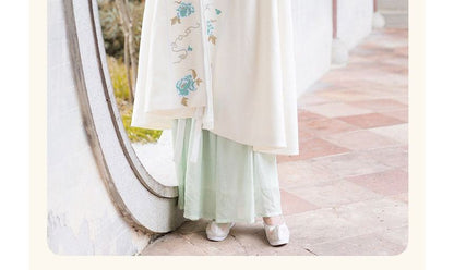 Flower Embroidered Midi Capelet