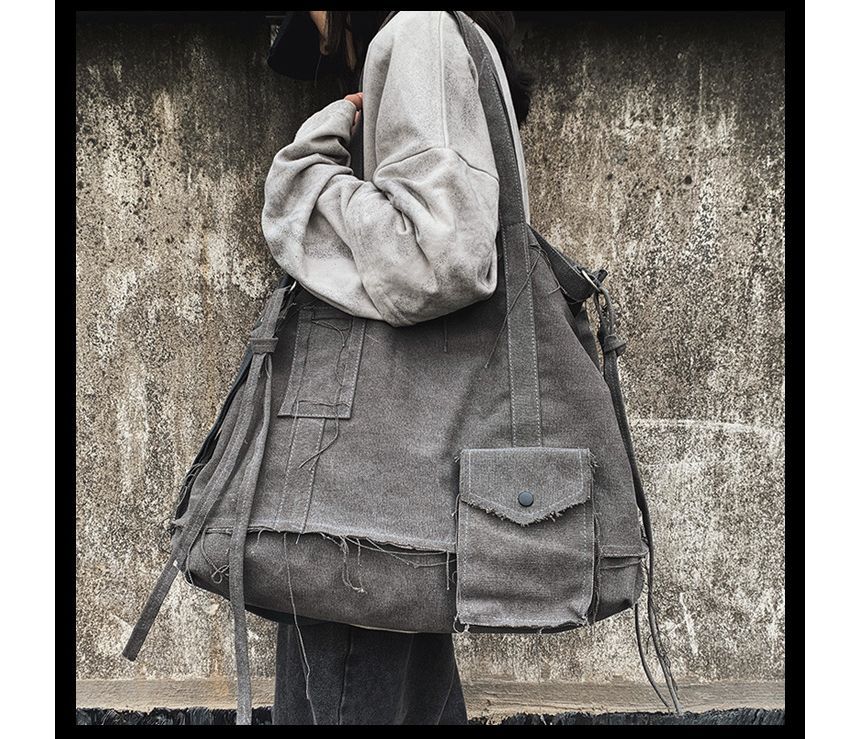 Bag Multi-Pocket Crossbody Frayed