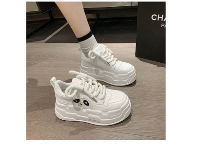 Lace-Up Sneakers Platform Applique Panda
