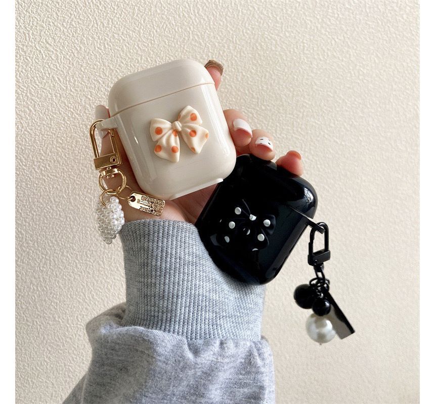 AirPods Skin Earphone Case Pro Pearl Faux Bow /