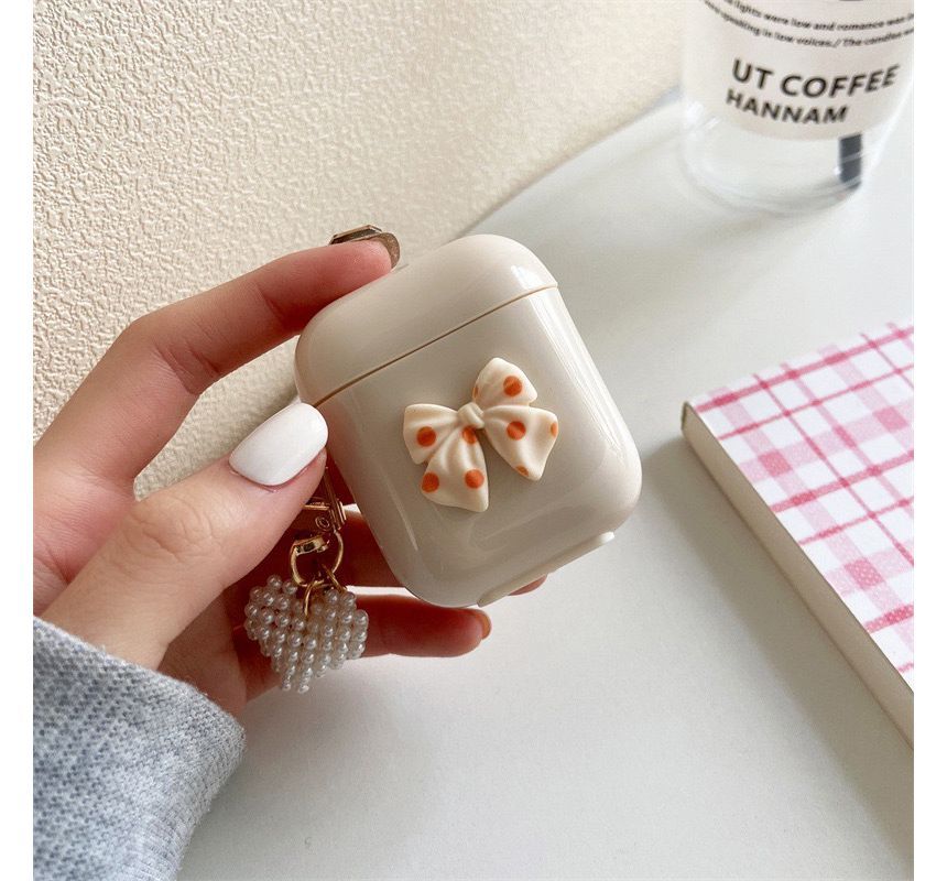 AirPods Skin Earphone Case Pro Pearl Faux Bow /
