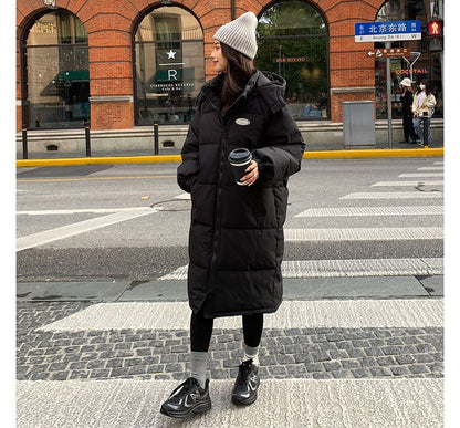 Hooded Plain Puffer Coat