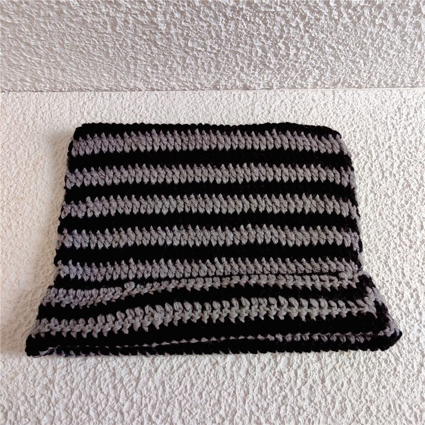 Cat Ear Striped Knit Beanie