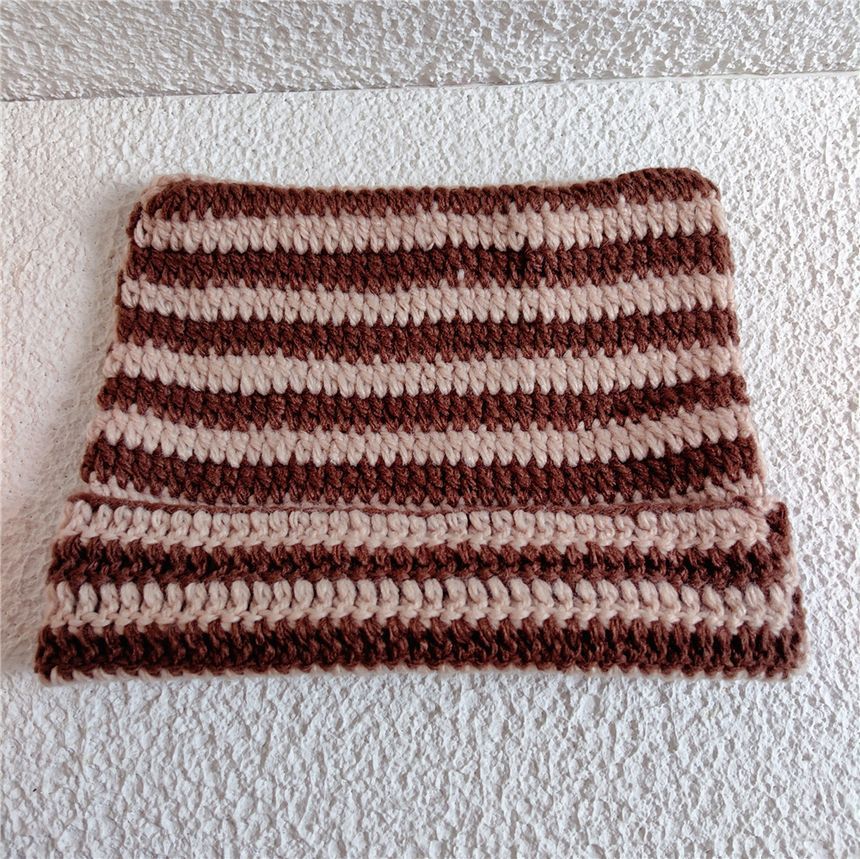 Cat Ear Striped Knit Beanie