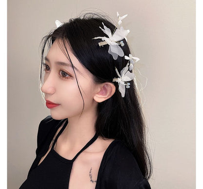 Set Butterfly Hair Clip Gemstone /