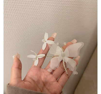 Set Butterfly Hair Clip Gemstone /