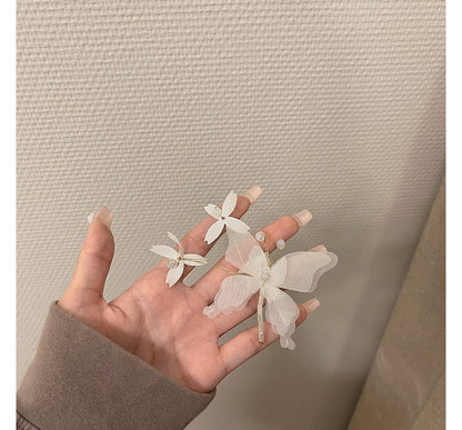 Set Butterfly Hair Clip Gemstone /