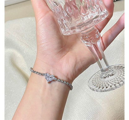 Rhinestone Heart Bracelet