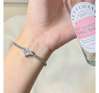 Rhinestone Heart Bracelet