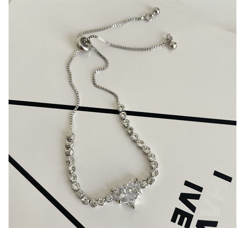 Rhinestone Heart Bracelet