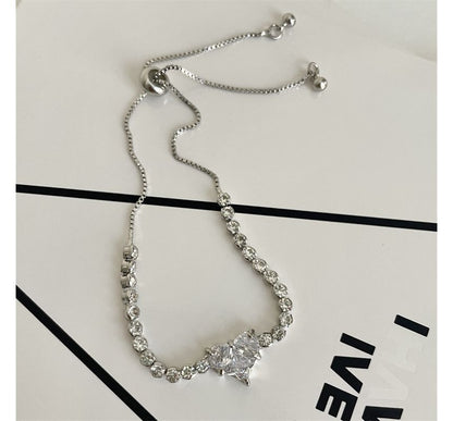 Rhinestone Heart Bracelet