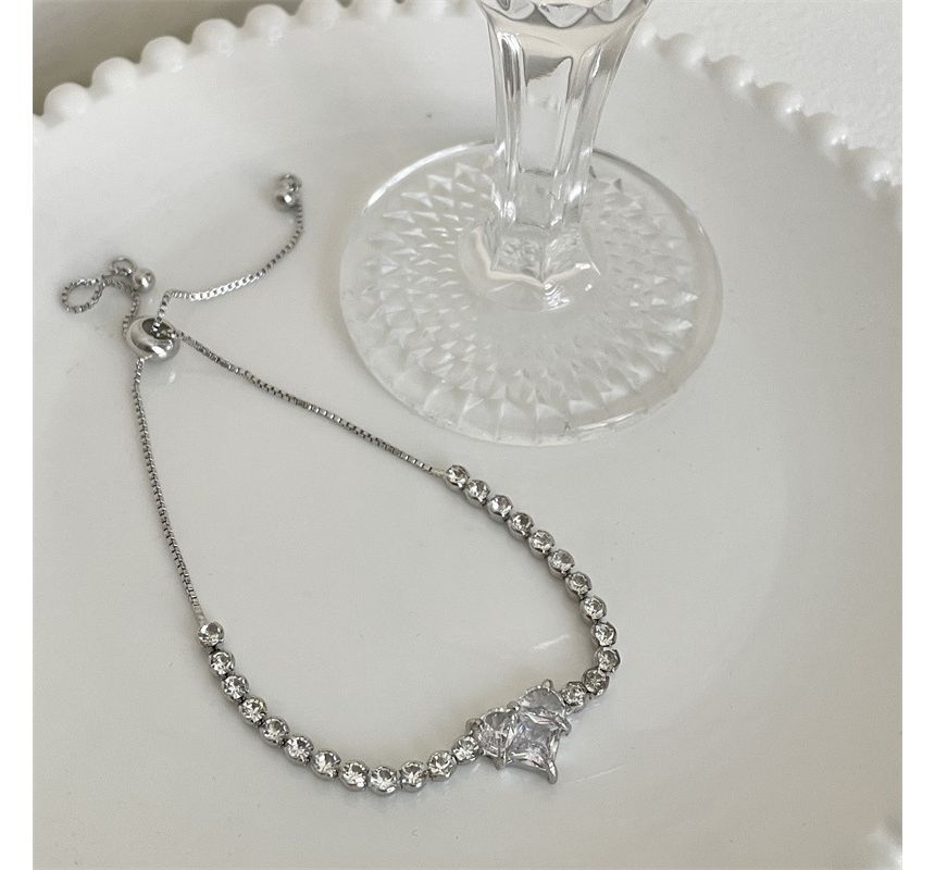 Rhinestone Heart Bracelet
