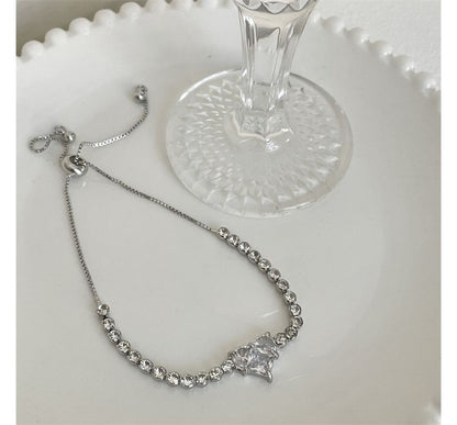 Rhinestone Heart Bracelet