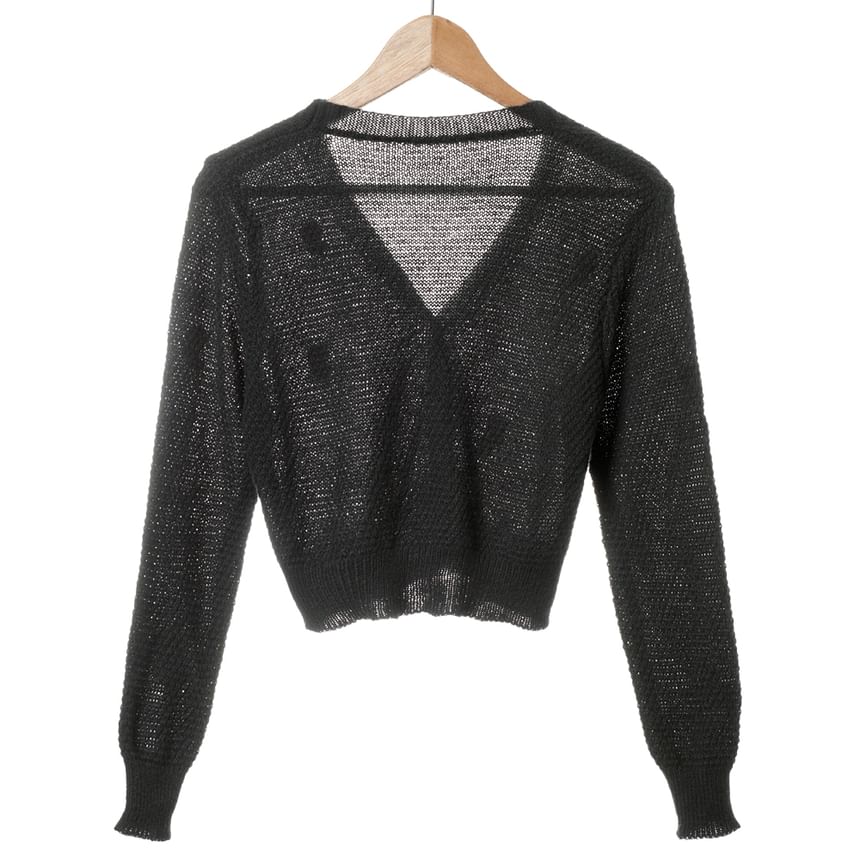 Crop + Set: Knit Top Embroidered Floral Tank Cardigan Square Neck