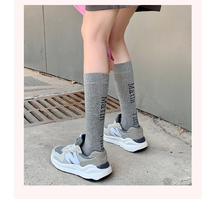 Set Of 2 Pairs: Lettering Socks