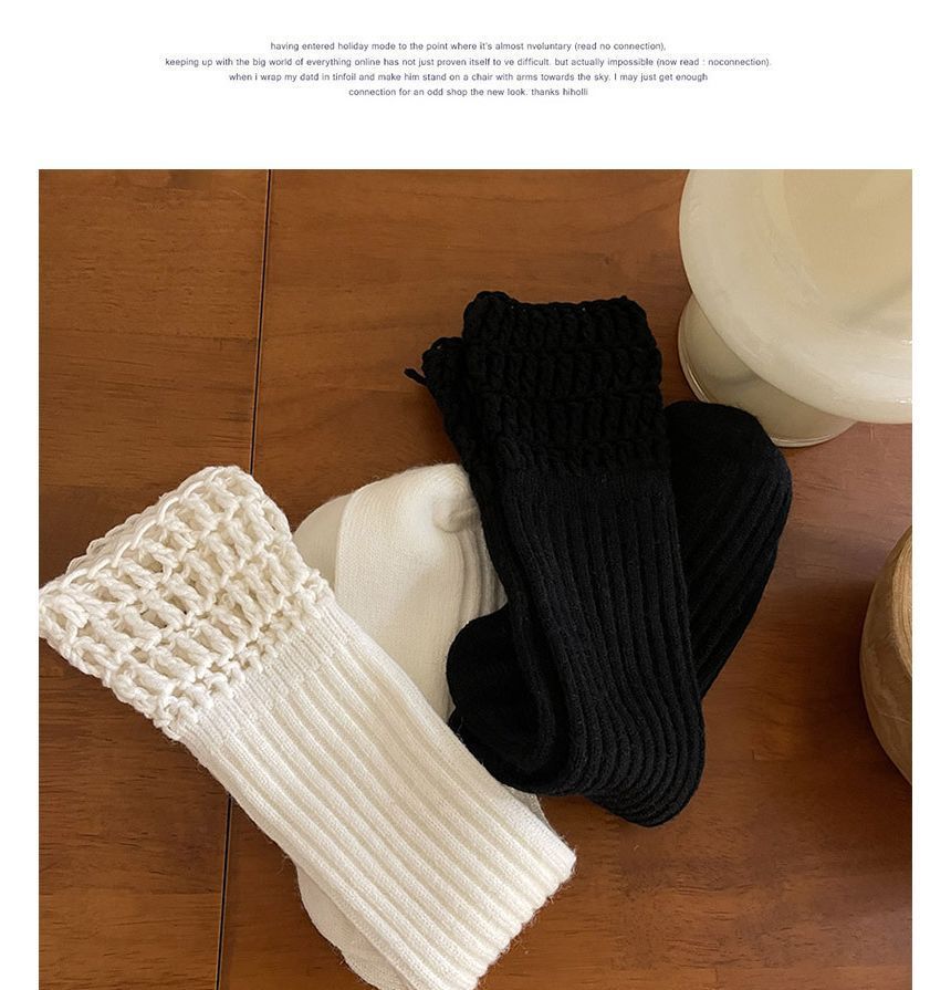 Plain Chunky Knit Socks