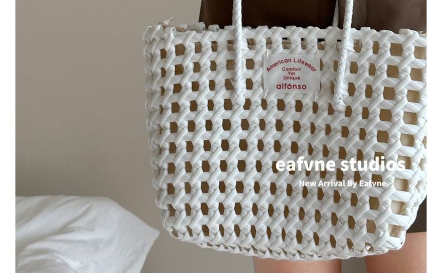 Applique Knit Fingerless Lettering Gloves