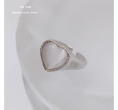 Bow / Heart Gemstone Open Ring