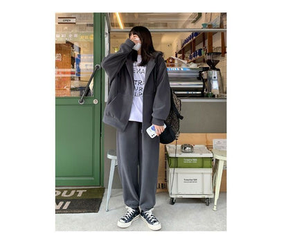 Oversized Plain Hoodie Zip