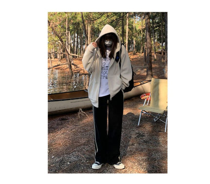 Oversized Plain Hoodie Zip