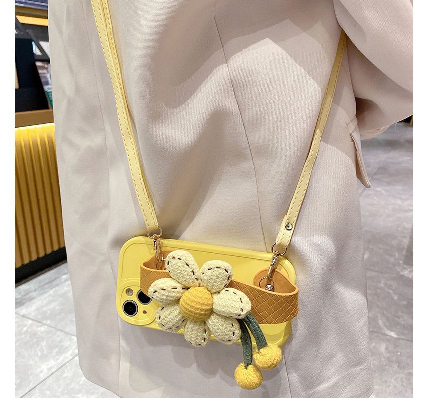 Case Floral Strap Phone