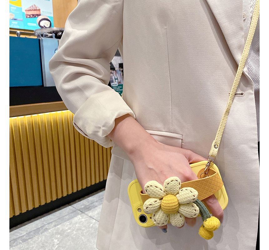 Case Floral Strap Phone