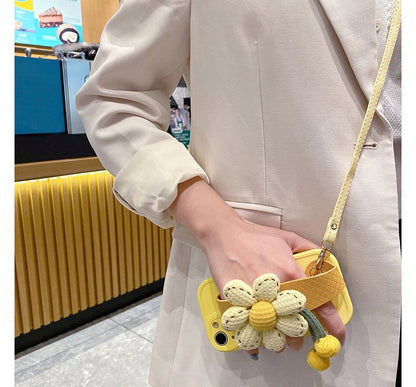 Case Floral Strap Phone