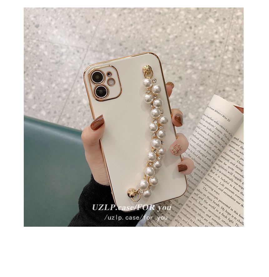Pearl Phone Case Chain Faux