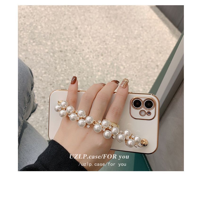 Pearl Phone Case Chain Faux