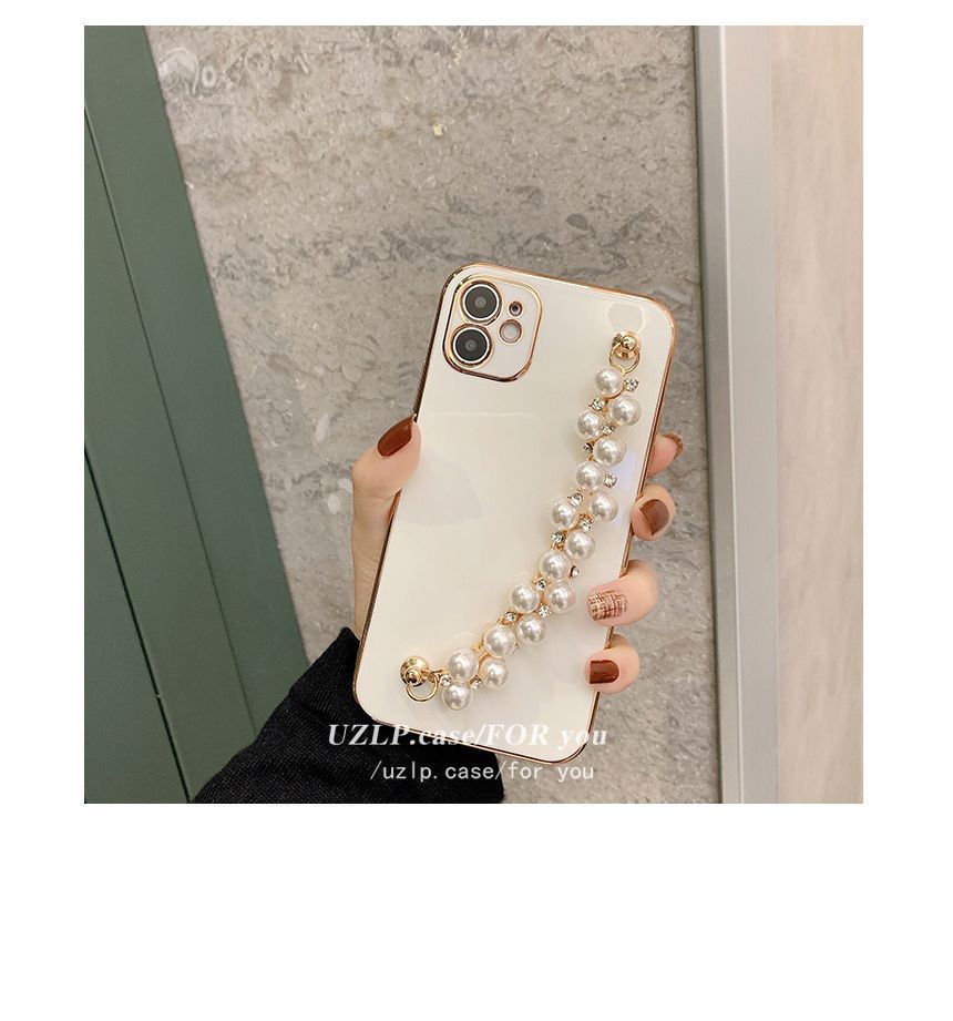 Pearl Phone Case Chain Faux