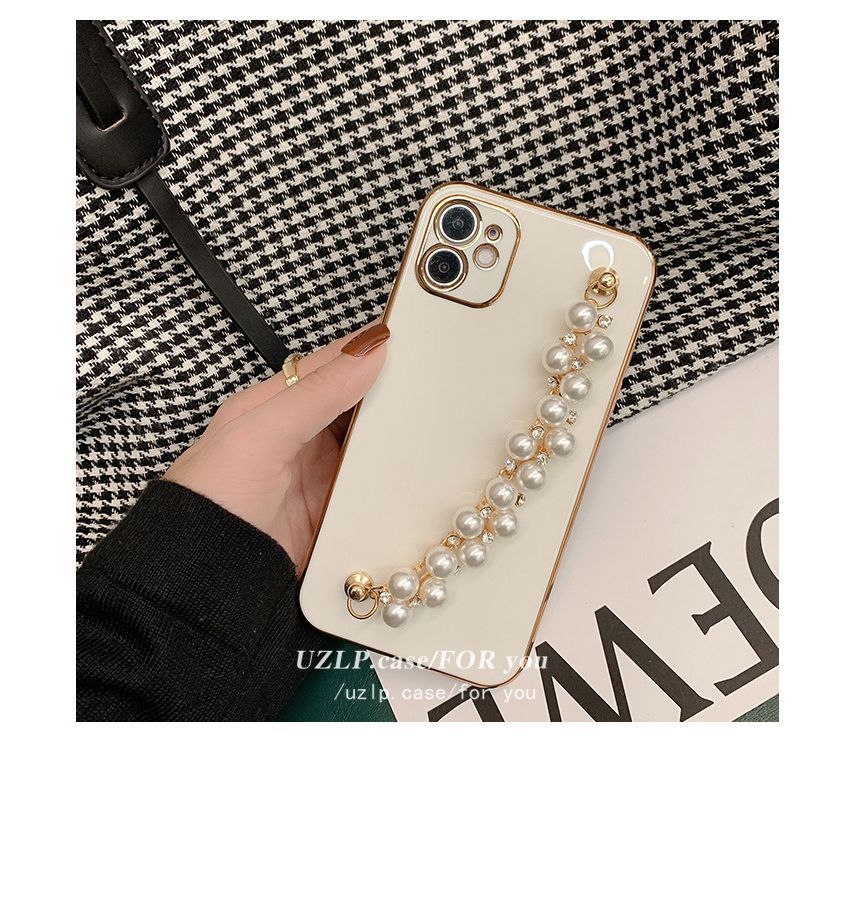 Pearl Phone Case Chain Faux