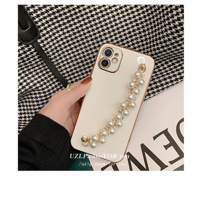 Pearl Phone Case Chain Faux