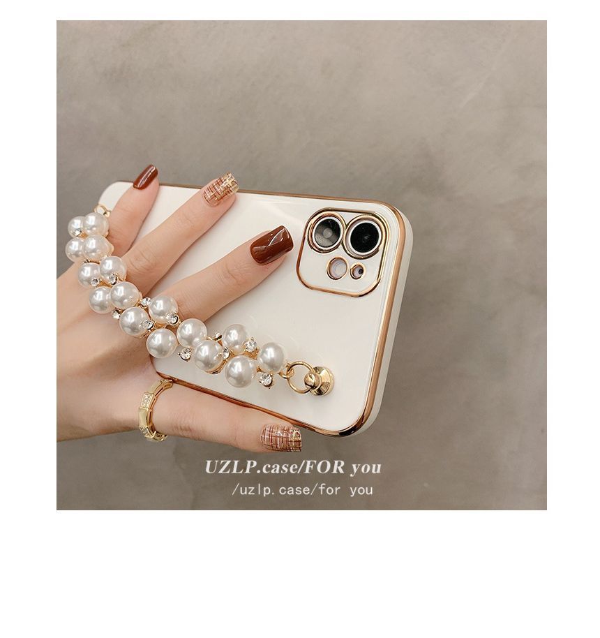 Pearl Phone Case Chain Faux