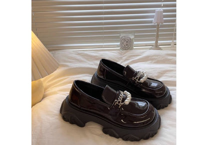 Chain Accent Platform Loafers