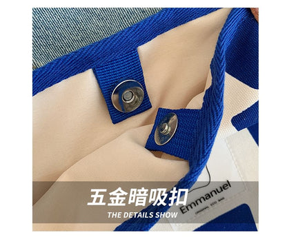 Sac fourre-tout en toile à imprimé géométrique appliqué