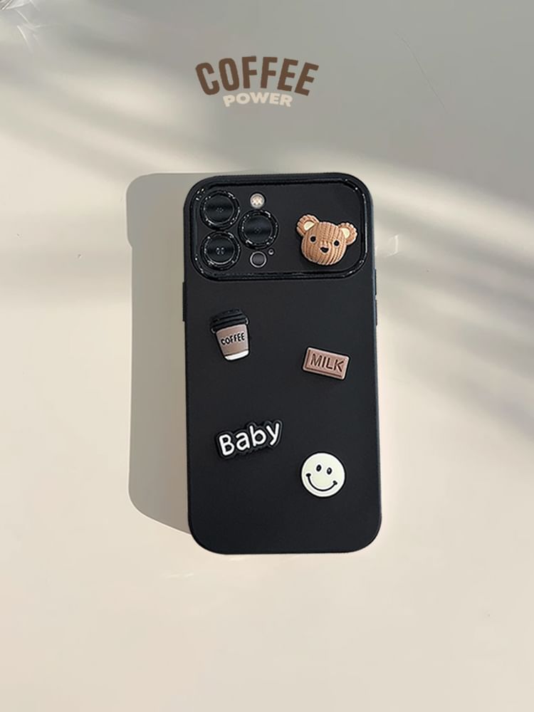Case Phone Bear Coffee