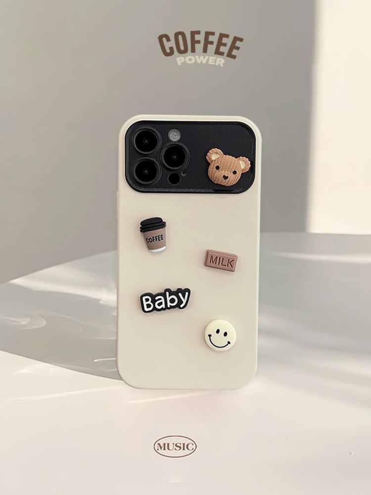 Case Phone Bear Coffee