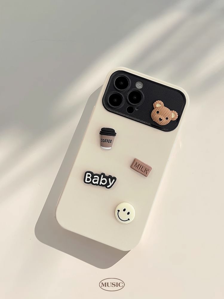 Case Phone Bear Coffee