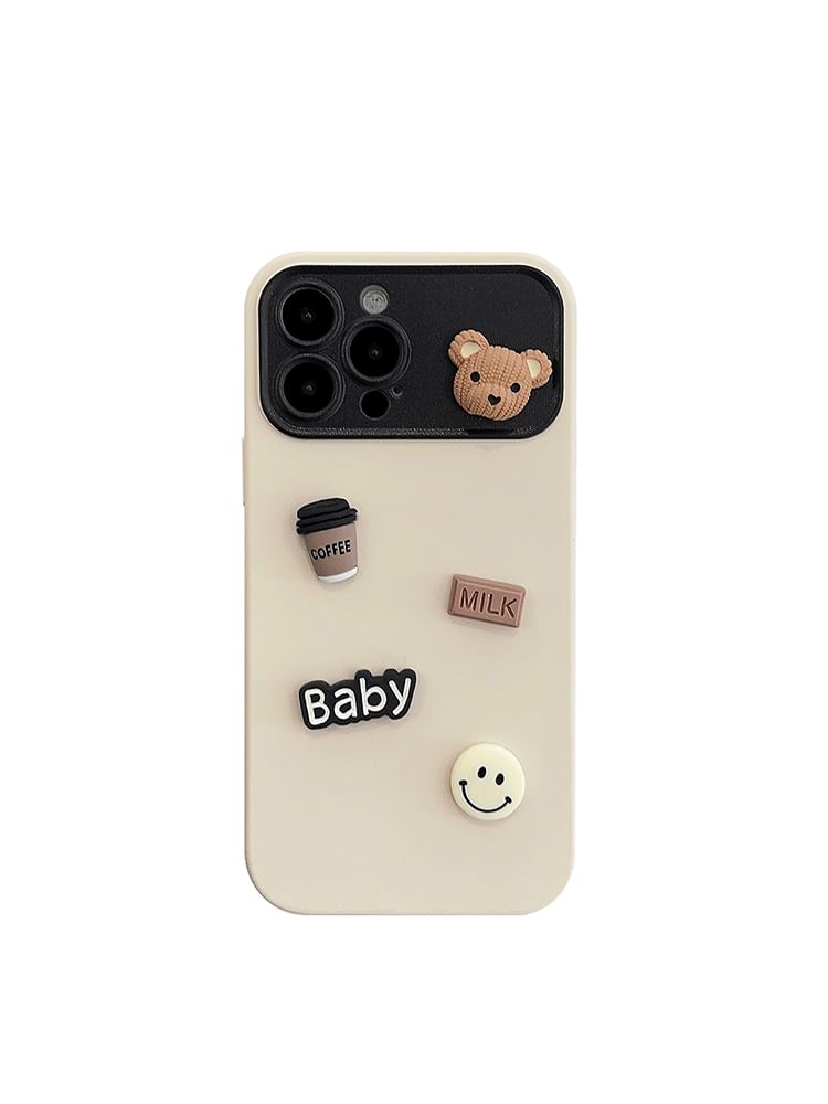 Case Phone Bear Coffee