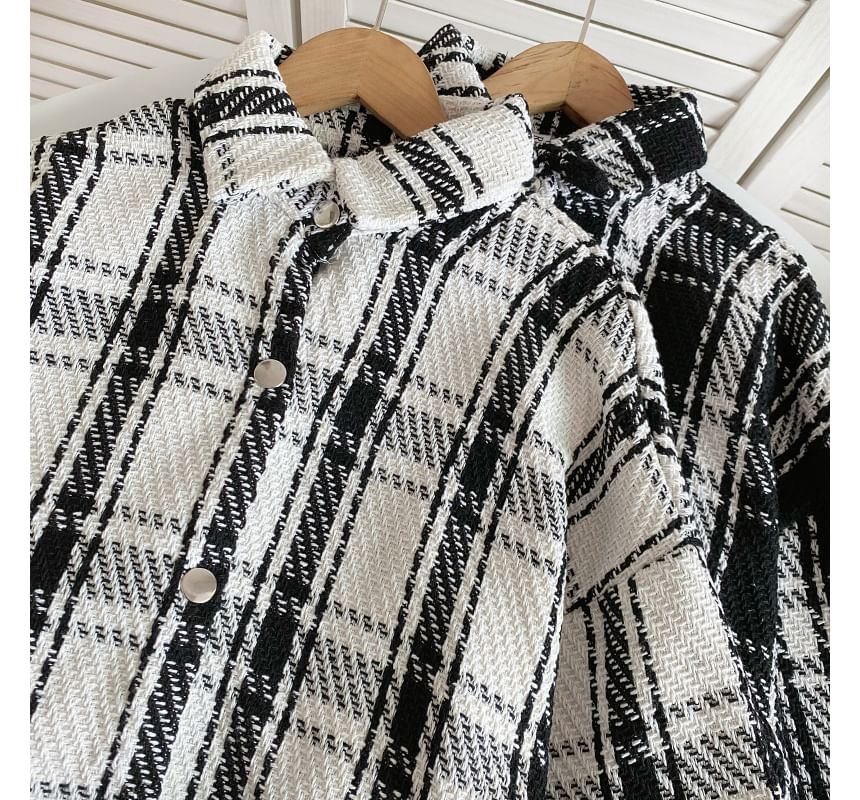 Plaid Button-Up Shirt Jacket