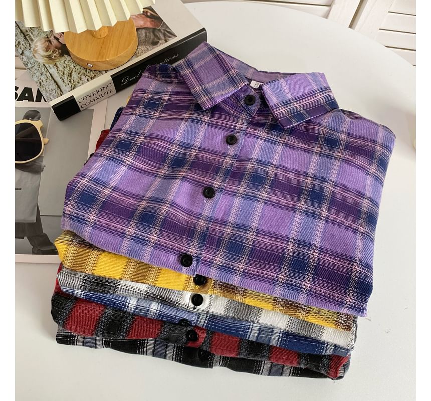 Plaid Button-Up Shirt