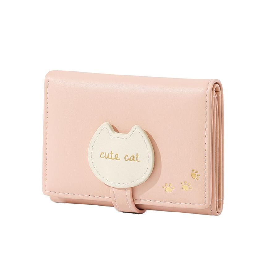 Cat Lettering Trifold Short Wallet