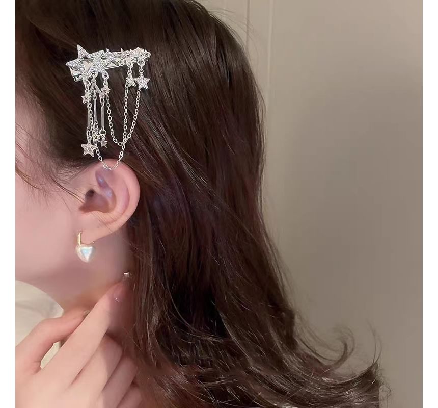 Pin Hair Clip Alloy / Star Chain