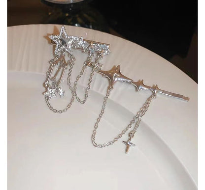 Pin Hair Clip Alloy / Star Chain