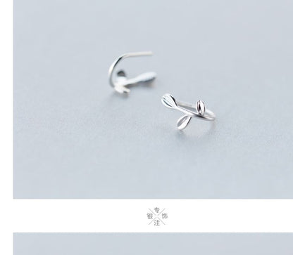 Leaf Sterling Silver Stud Earring